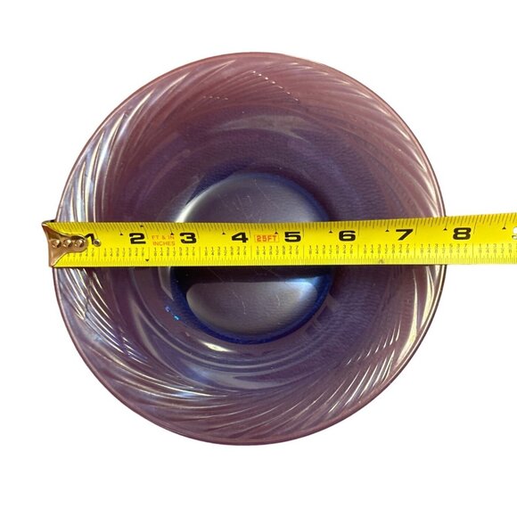 1960s Pyrex Festiva Cobalt Glass  Cereal Bowl With Swirl Rim - Picture 4 of 4